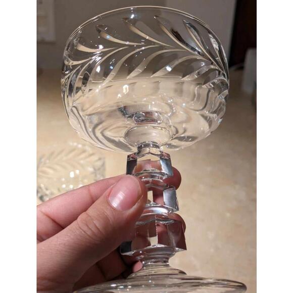 Wreath By Rock Sharp Crystal Coupe Cocktail Glasses 4 1/2” Set Of 4 - Picture 5 of 6